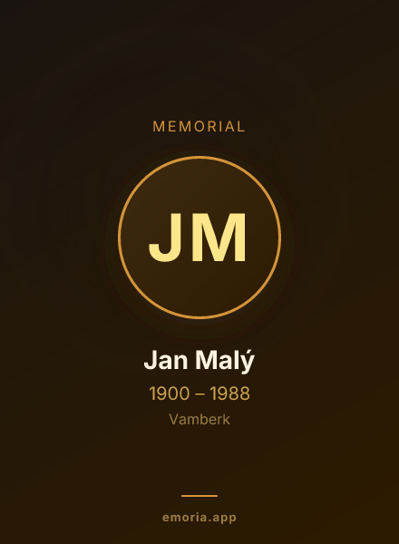 Memorial portrait of Jan Malý