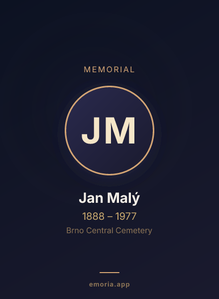 Memorial portrait of Jan Malý