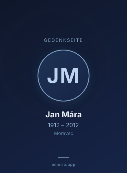 Gedenkportrait von Jan Mára