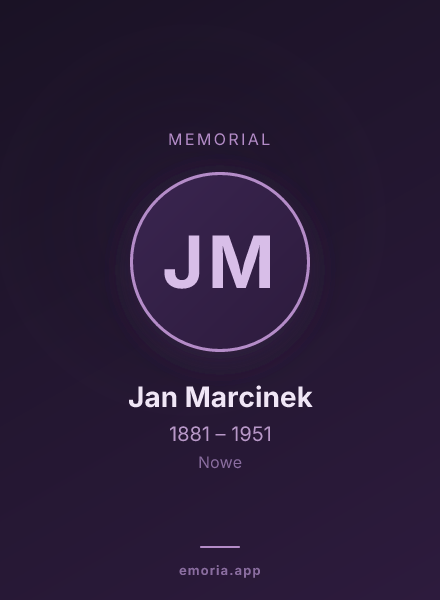 Memorial portrait of Jan Marcinek