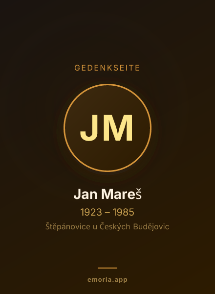 Gedenkportrait von Jan Mareš