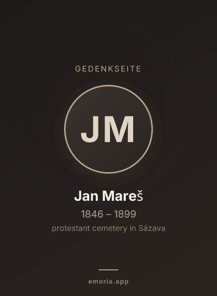 Gedenkportrait von Jan Mareš