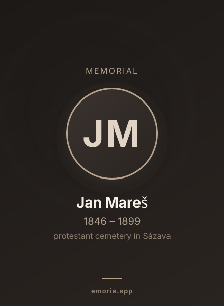 Memorial portrait of Jan Mareš