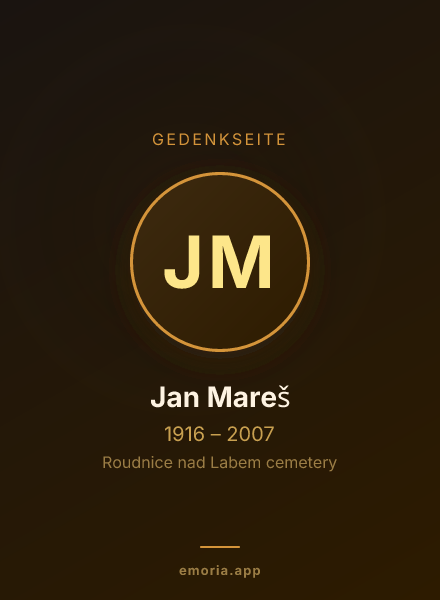Gedenkportrait von Jan Mareš