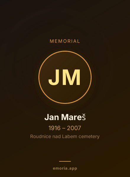 Memorial portrait of Jan Mareš