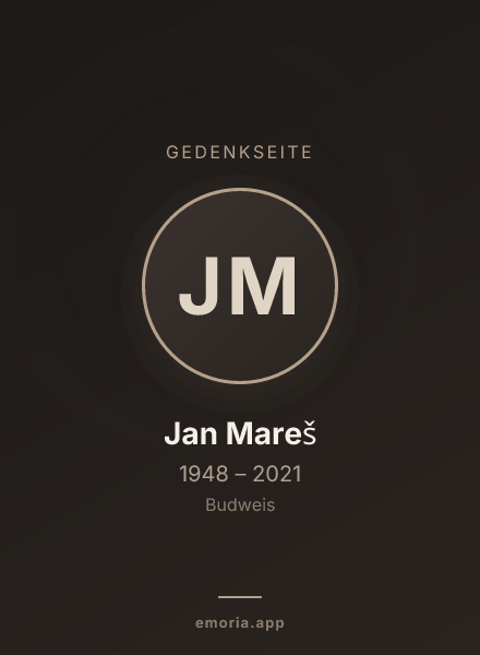 Gedenkportrait von Jan Mareš