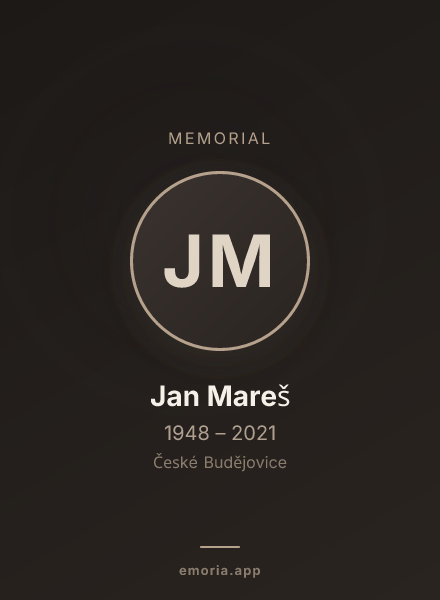 Memorial portrait of Jan Mareš