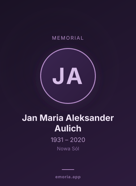 Memorial portrait of Jan Maria Aleksander Aulich