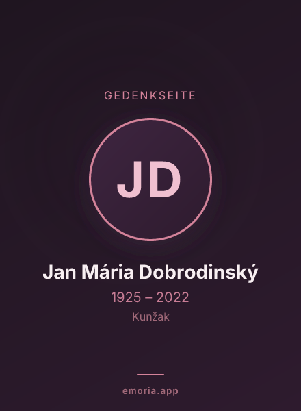 Gedenkportrait von Jan Mária Dobrodinský