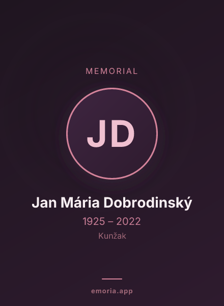 Memorial portrait of Jan Mária Dobrodinský