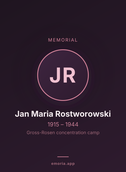 Memorial portrait of Jan Maria Rostworowski
