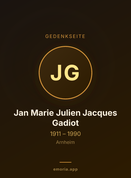Gedenkportrait von Jan Marie Julien Jacques Gadiot