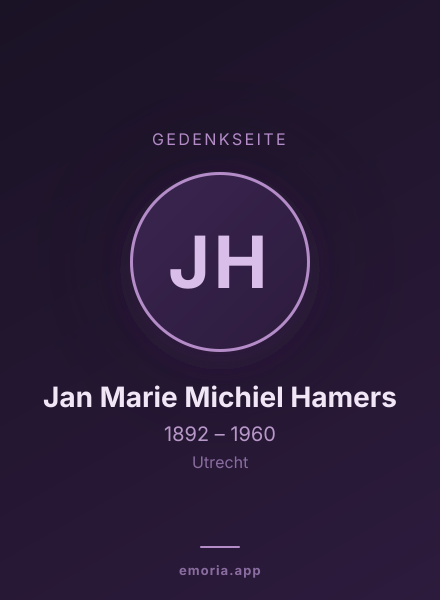 Gedenkportrait von Jan Marie Michiel Hamers