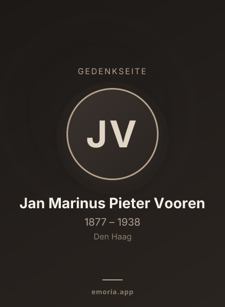 Gedenkportrait von Jan Marinus Pieter Vooren