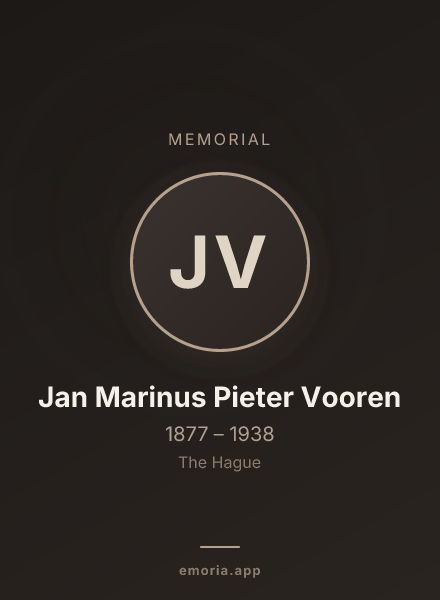 Memorial portrait of Jan Marinus Pieter Vooren