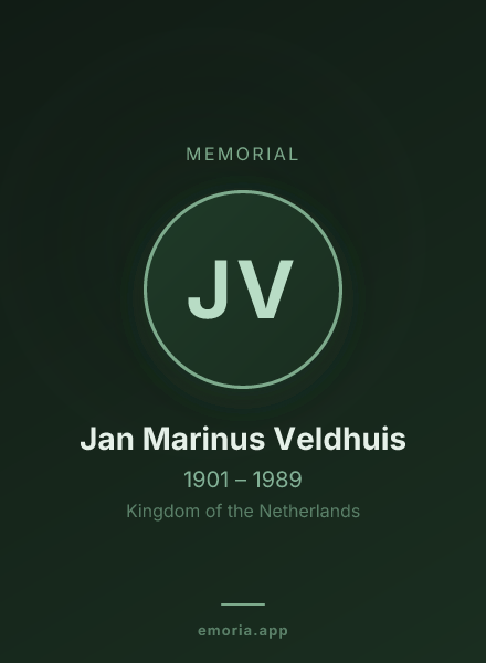 Memorial portrait of Jan Marinus Veldhuis