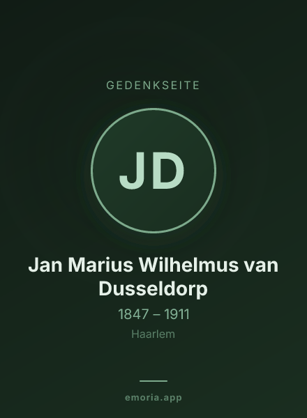 Gedenkportrait von Jan Marius Wilhelmus van Dusseldorp