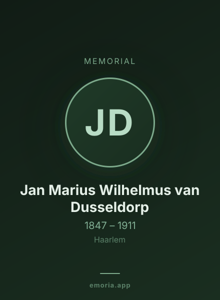 Memorial portrait of Jan Marius Wilhelmus van Dusseldorp