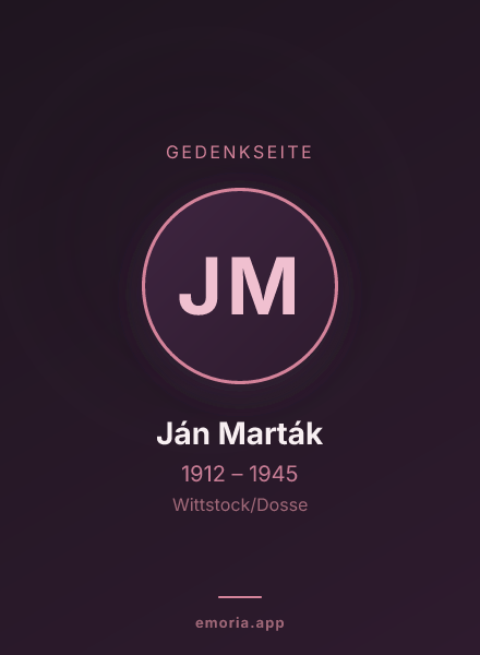 Gedenkportrait von Ján Marták
