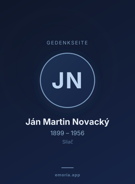 Gedenkportrait von Ján Martin Novacký