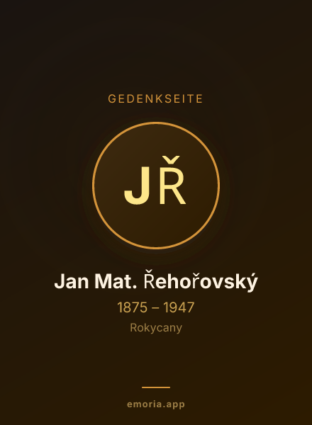 Gedenkportrait von Jan Mat. Řehořovský