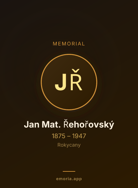 Memorial portrait of Jan Mat. Řehořovský