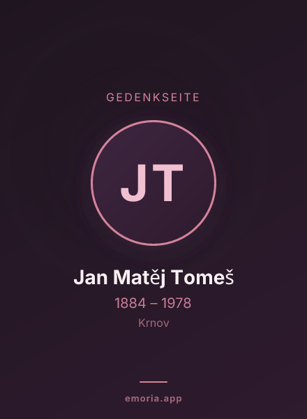 Gedenkportrait von Jan Matěj Tomeš