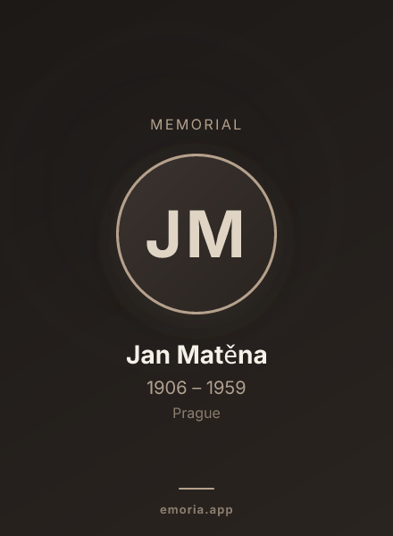 Memorial portrait of Jan Matěna