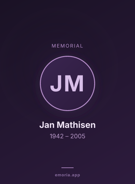 Memorial portrait of Jan Mathisen