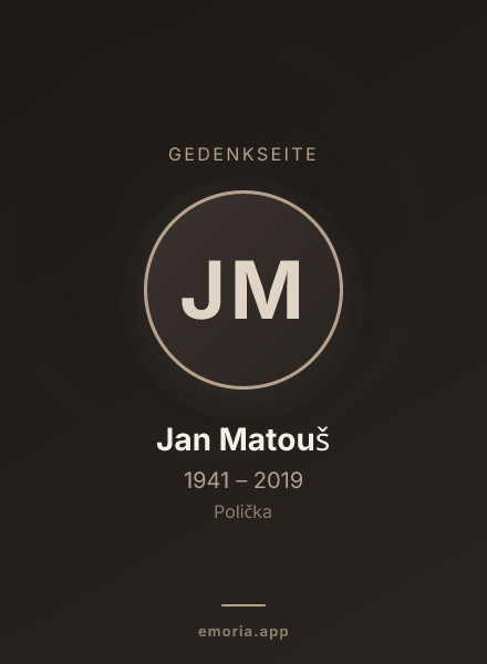 Gedenkportrait von Jan Matouš