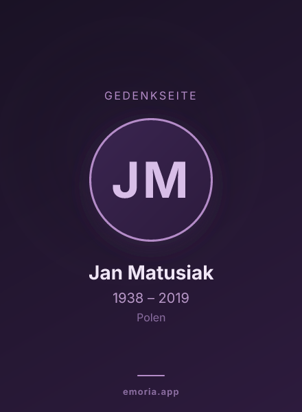 Gedenkportrait von Jan Matusiak