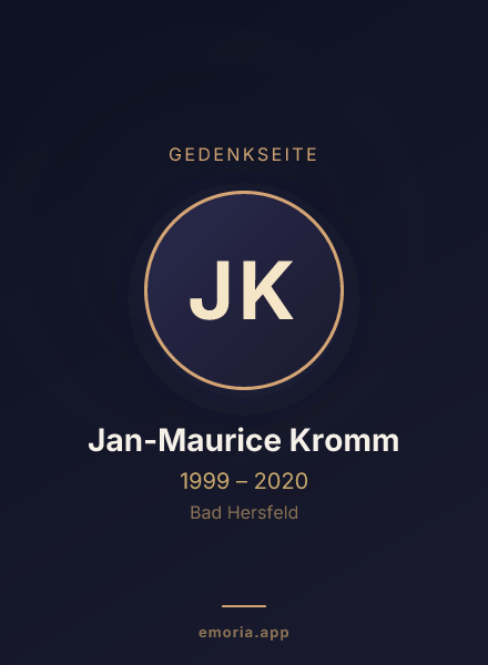 Gedenkportrait von Jan-Maurice Kromm