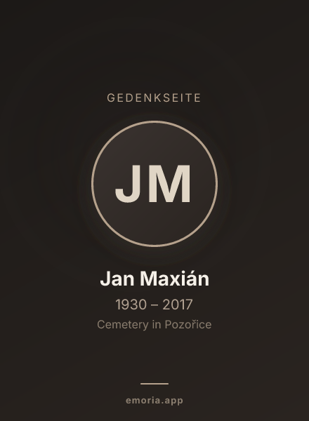 Gedenkportrait von Jan Maxián