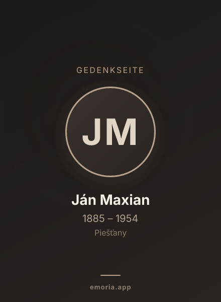 Gedenkportrait von Ján Maxian