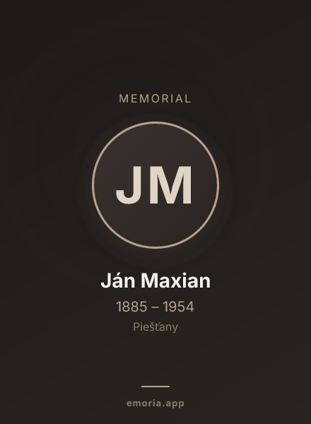 Memorial portrait of Ján Maxian