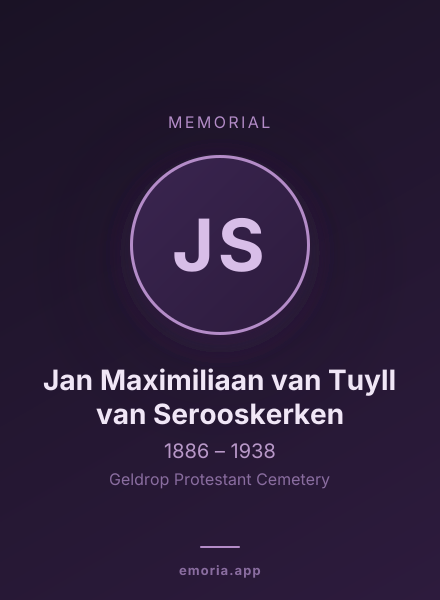 Memorial portrait of Jan Maximiliaan van Tuyll van Serooskerken