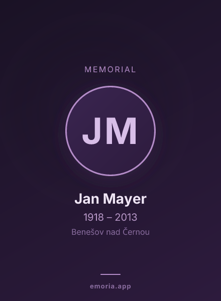 Memorial portrait of Jan Mayer
