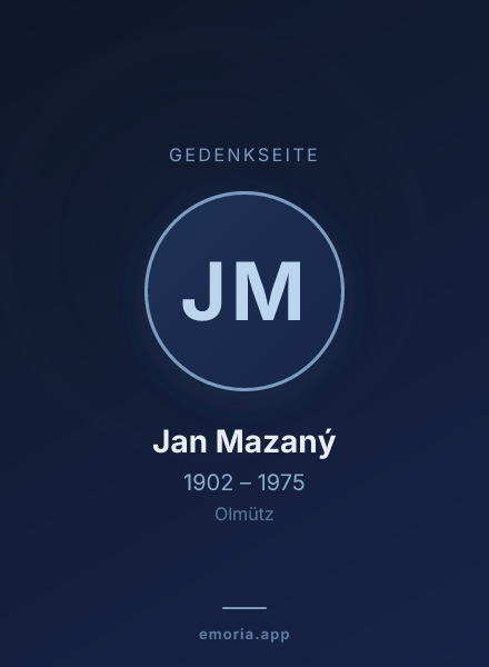 Gedenkportrait von Jan Mazaný