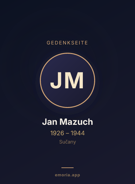 Gedenkportrait von Jan Mazuch