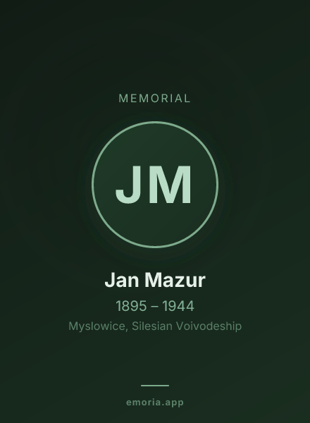 Memorial portrait of Jan Mazur