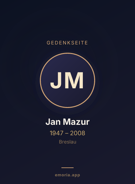 Gedenkportrait von Jan Mazur