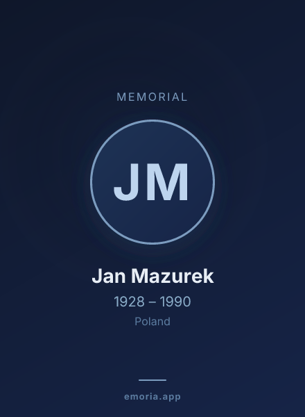 Memorial portrait of Jan Mazurek