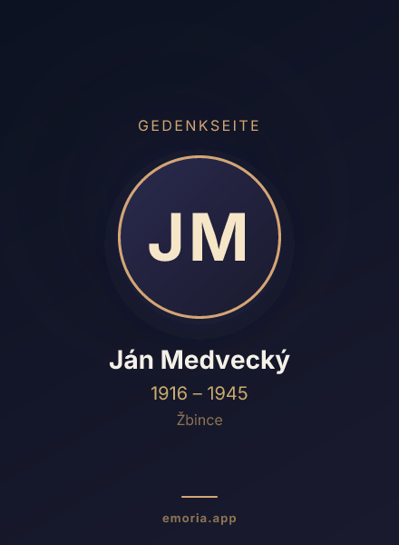 Gedenkportrait von Ján Medvecký