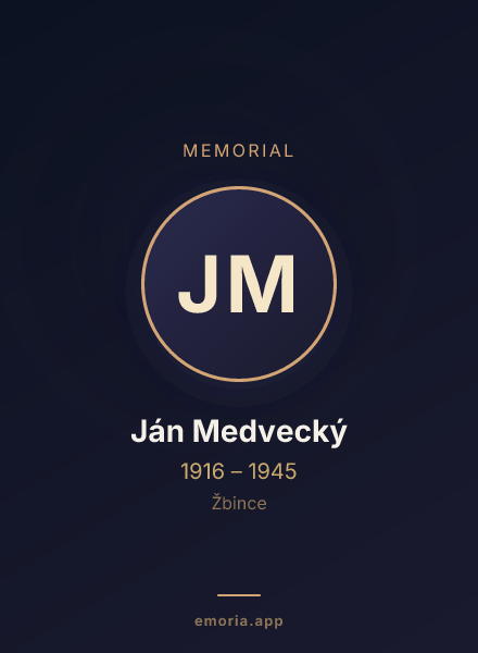 Memorial portrait of Ján Medvecký