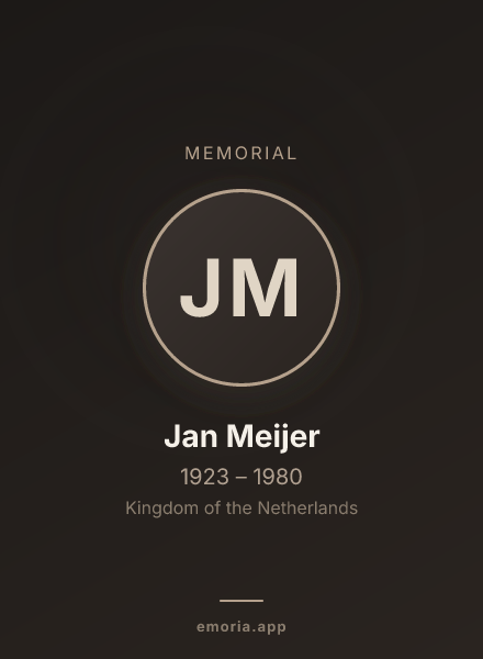 Memorial portrait of Jan Meijer