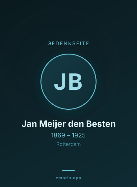 Gedenkportrait von Jan Meijer den Besten
