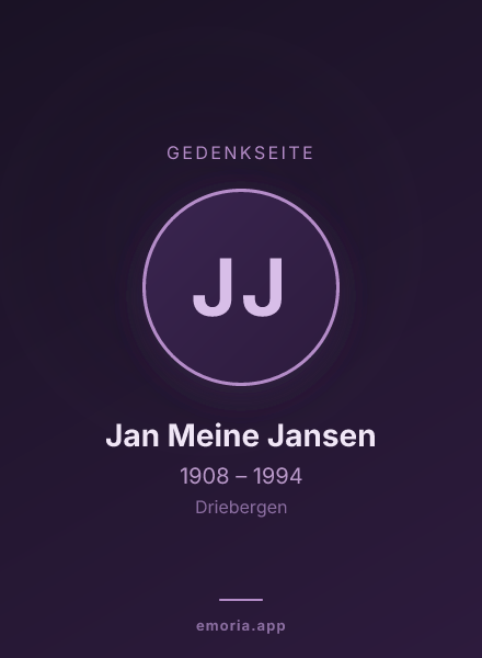 Gedenkportrait von Jan Meine Jansen