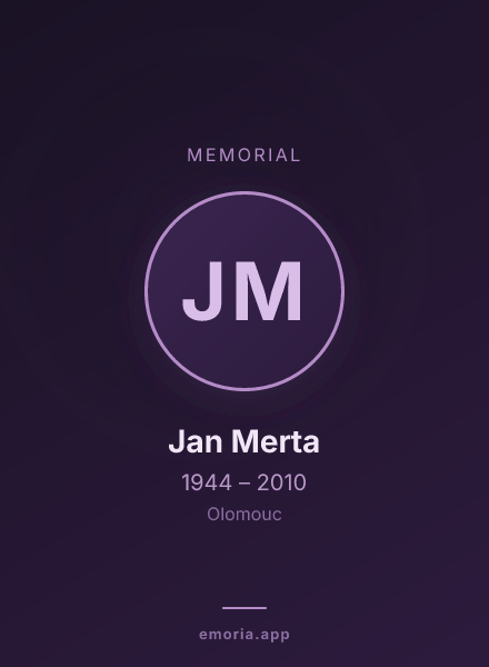Memorial portrait of Jan Merta