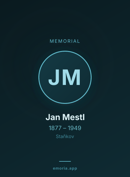 Memorial portrait of Jan Mestl