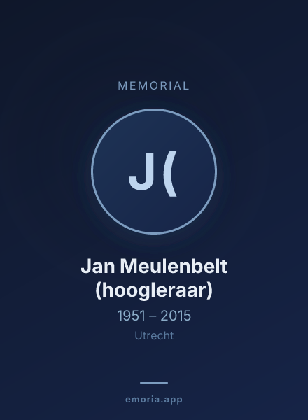 Memorial portrait of Jan Meulenbelt (hoogleraar)